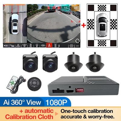 AI 360-degree Car Bird Eye View Camera DVR System 4CH 3D Panoramic Surround View