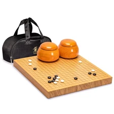 Yellow Mountain Imports Shin Kaya 1.6-Inch Reversible 19x19 / 13x13 Go Game Set