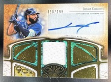 2026 Topps Tier One Junior Caminero #AT1R-JC Auto Relic 190/199 MEM Rays