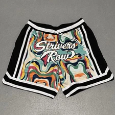 Strivers Row Men Shorts 2XL Black Liquid Hoop Vibrant Embroidery Heavy Streetwer