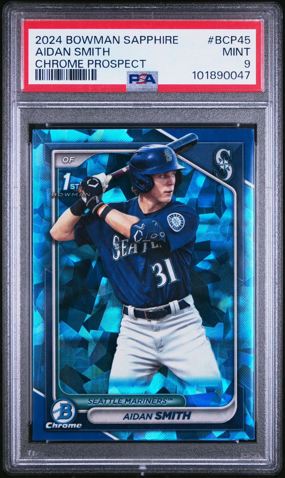 2024 Bowman Sapphire Edition Chrome Prospects Aidan Smith #BCP45 PSA 9