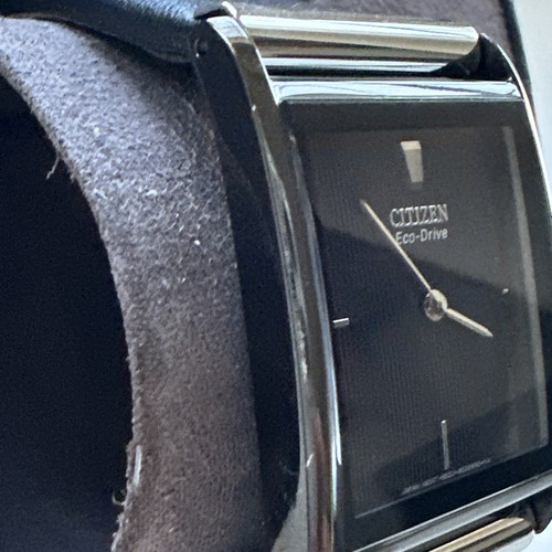 Citizen Eco-Drive 180 Black Dial Black Leather Men's Watch Item No. BL6005-01E - Picture 8 of 24