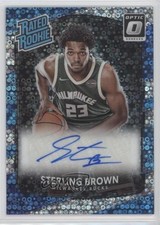 2017-18 Panini Donruss Optic Fast Break Prizm Signatures Sterling Brown Auto 4l3