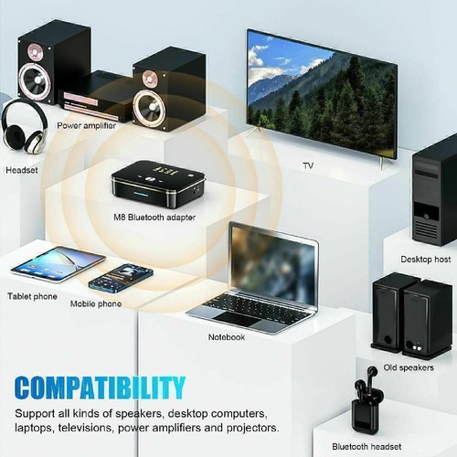 NFC Multi-Function Bluetooth Receiver Wireless 3.5mm AUX to 2RCA Audio Adapter - Afbeelding 11 van 12