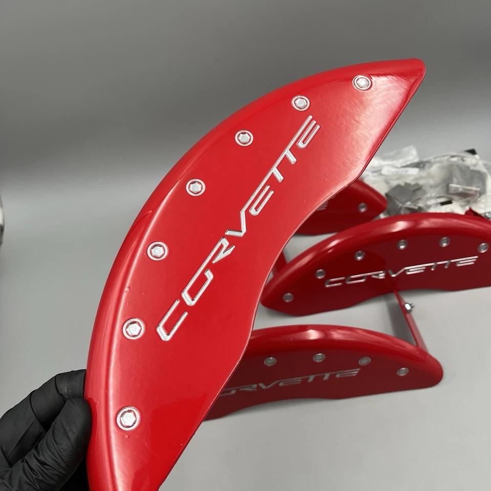 Cubiertas de pinza de freno MGP Chevrolet Corvette 2006-2013 rojo/plateado -13083SCV6RD Foto 2 de 4