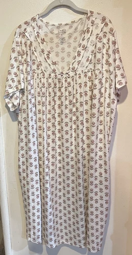 NWT Croft & Barrow Nightgown White w/ Yellow & Pink Flowers Very Soft ~ Size 3X