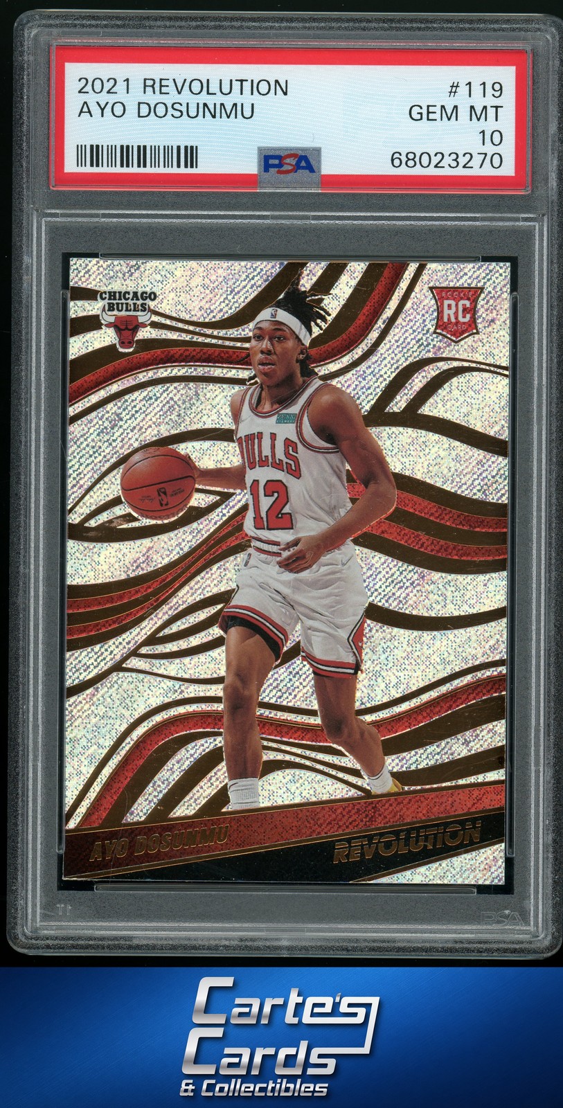 Ayo Dosunmu 2021 Panini Revolution #119 Chicago Bulls Rookie Rookie PSA 10