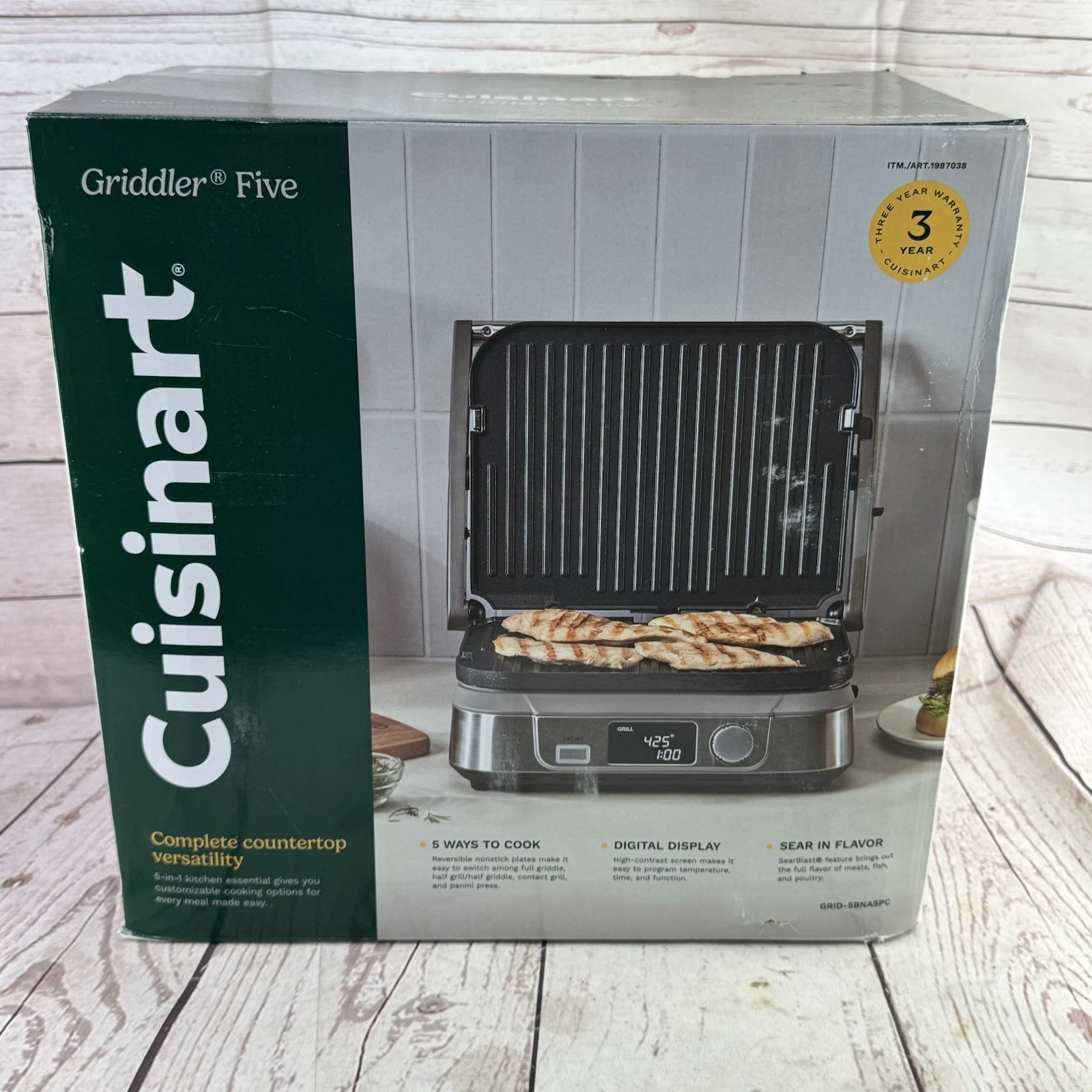 Cuisinart Griddler Five 5 in 1 Digital Grill Griddle Panini Press Stainless
Opens in a new window or