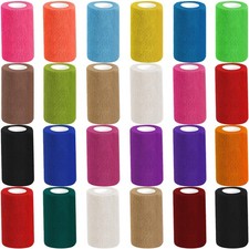 24 Pack Colorful Self Adhesive Bandage Wrap Bulk 20 Colors 4 Inch x 5 Yards C...