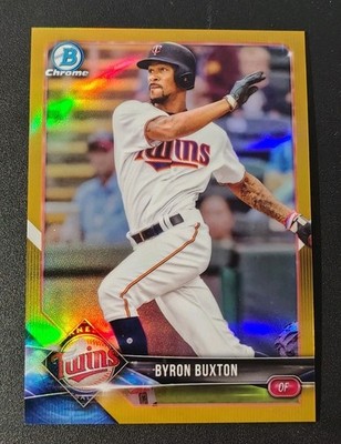 2018 Bowman Chrome Byron Buxton Gold Refractor #'d 5/50