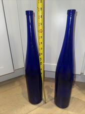 Vintage 19" tall Cobalt Blue Glass Wine Bottle