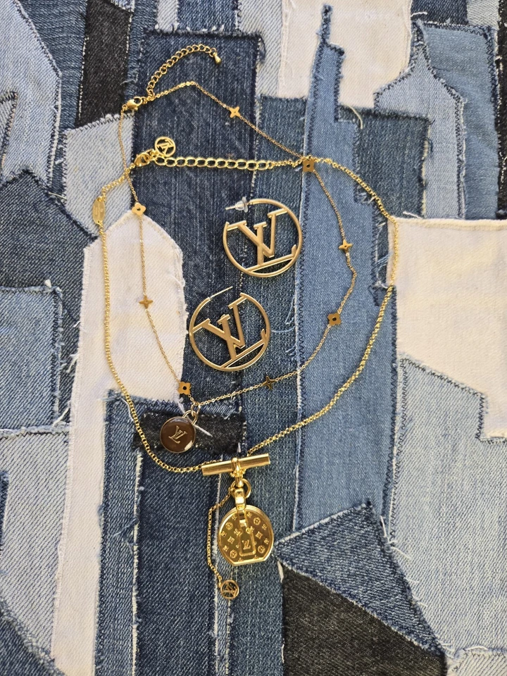 2 Gold Charm Designer Necklaces And Earrings  - Image 4 of 4