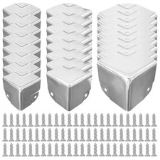 24 Pcs Black Metal Corner Protectors - Heavy Duty Steel, Multi-Size 35/40/50...