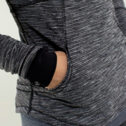 Lululemon Base Runner 1/2 Reißverschluss Langarm Piqué schwarz/weiß Weltraum Strick Gr. 2 Neu mit Etikett - Bild 11 von 13