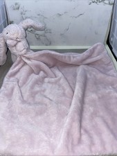 Jellycat Lavender Pink Bunny Baby Bunny With Security Blanket Lovey Soft