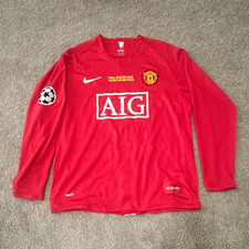Nike Manchester United C. Ronaldo #7 Red Long Sleeve Soccer Jersey L Fake