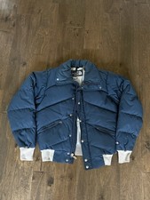 Vintage North Face Jacket Boys 14 Blue Piffer Quilted Down Made USA 80s Winter