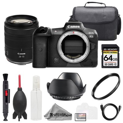 Canon EOS R5 + RF 28-70mm f/2.8 IS STM Lens +64GB + Bag+ UV Filter- Basic Kit