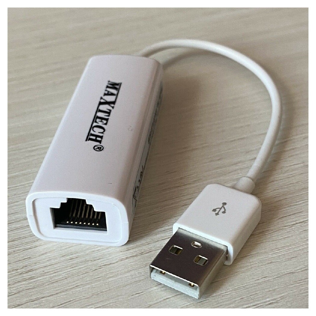 ADATTATORE USB2.0 LAN RJ45 PER CAVO ETHERNET CONNESSIONE INTERNET PC MAXTECH USB
