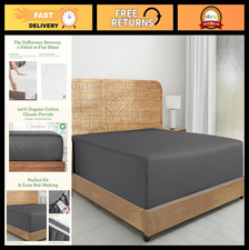 Organic Cotton California King Fitted Sheet - Deep Pocket, Lightweight, Snug-Fit