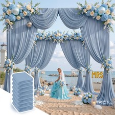 40 ft x 10 Wrinkle Free Dusty Blue 5' W x 10' H , 8 panels,
