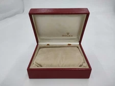 VINTAGE GENUINE ROLEX Red watch box case 14.00.02 wood leather 251001003eA