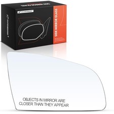 Right Passenger Side Heated Mirror Glass with Backing Plate - Compatible with