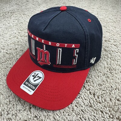 Minnesota Twins Hat '47 Hitch Cooperstown  Double Header Baseline Snapback Navy