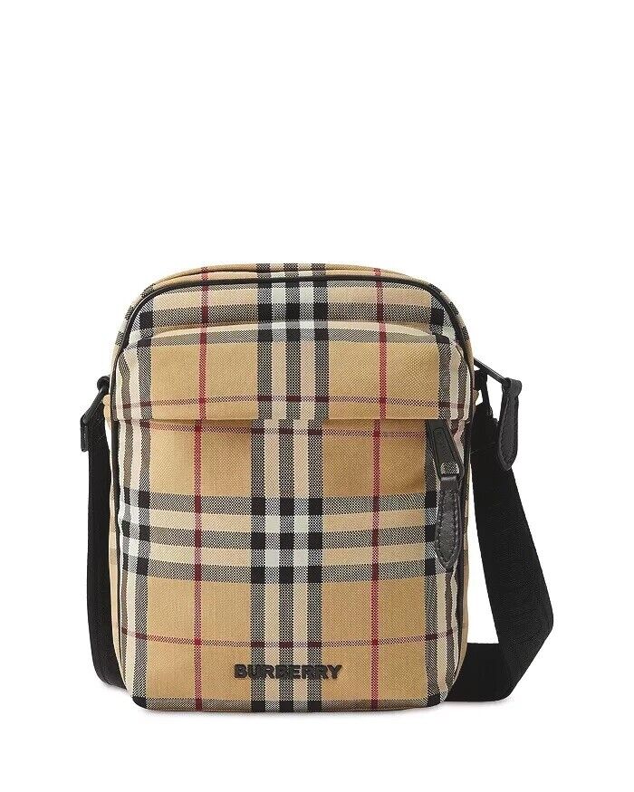 BURBERRY LONDON Freddie Crossbody Bag,Beige Check Logo BURBERRY LONDON Freddie Crossbody Bag,Beige Check Logo