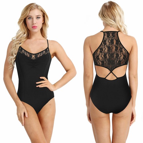 Women Girls Lace Ballet Leotard Dress Gymnastics Bodysuit Camisole Dancewear - Picture 31 of 98
