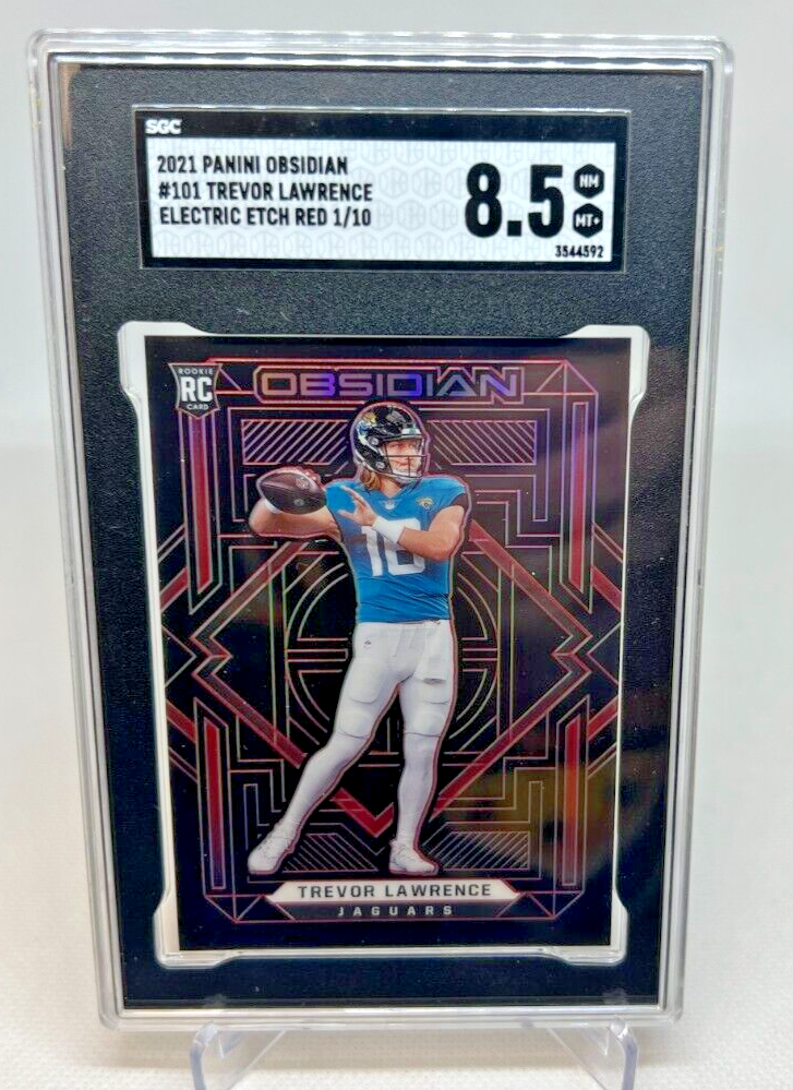 SGC 8.5 - 2021 Panini Obsidian TREVOR LAWRENCE RC Red Etch 01/10