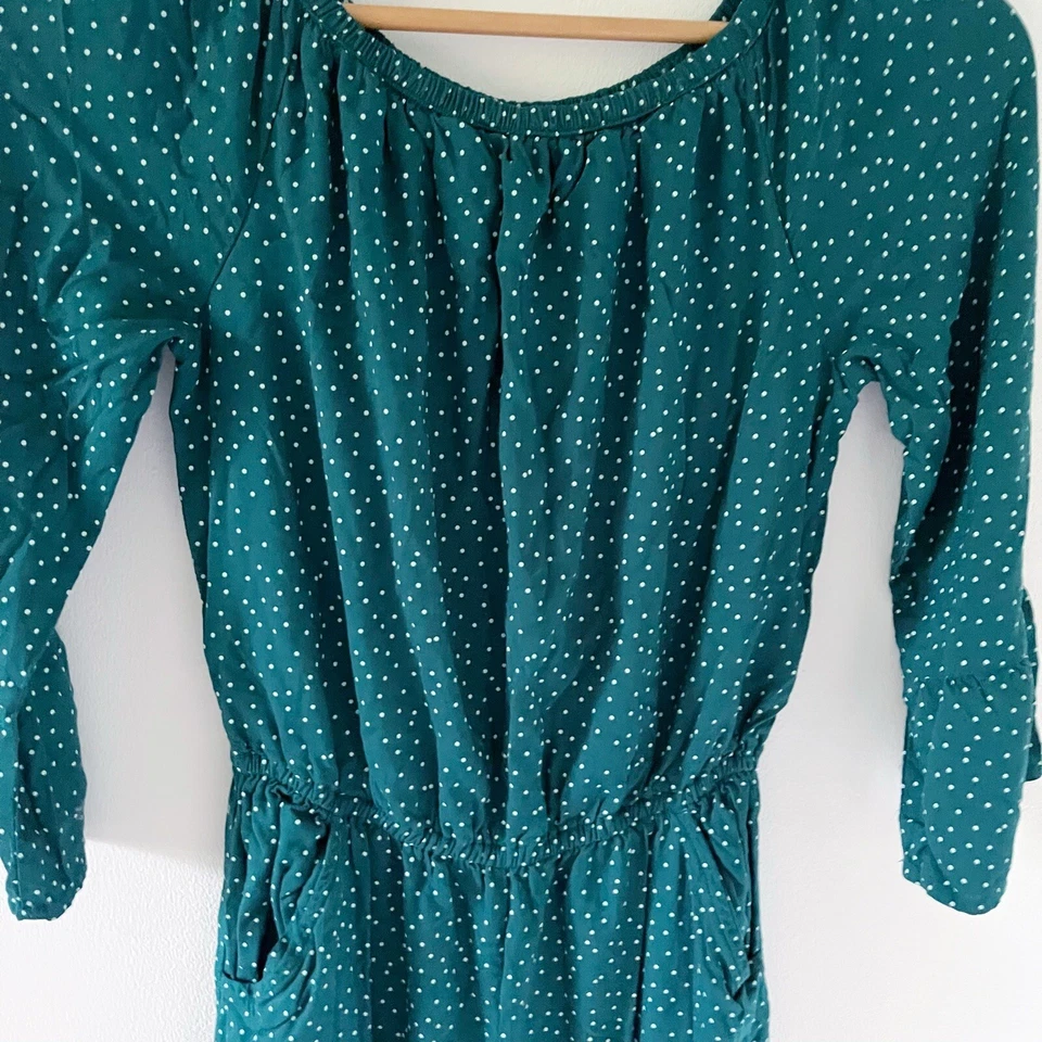 Abercrombie Kids девочки комбинезон комбинезон 13/14 брюки карманы зеленый белый полька сделать - Изображение 3 из 4