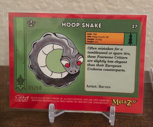 MetaZoo - Topps Chrome Series 0 - Hoop Snake Gold Refractor #27 45/50 - Picture 2 of 2
