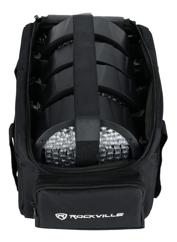 Rockville Transport Bag for 4) Chauvet SLIMPAR56 SLIMPAR 56 Wash Lights Par Cans - Afbeelding 7 van 9