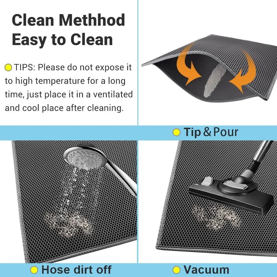 Pieviev Cat Litter Mat Double Layer Waterproof Urine Proof Trapping Mat 1 Pack ( eBay