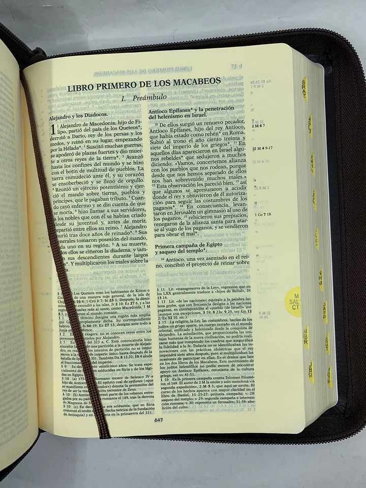 Biblia de Jerusalen con Cierre Quinta Edicion imit piel cafe indice catolica - Image 4 of 4