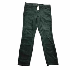 Loft Pants Womens 8P Green Corduroy Modern Skinny Mid Rise NWT