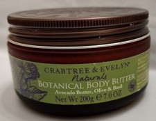Crabtree Evelyn Naturals Body Butter-Avocado, Olive Basil 7oz Jar Discontinued