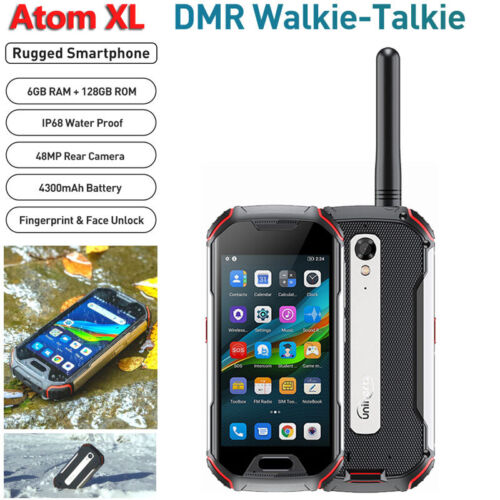4" 4G LTE Unihertz Atom XL Rugged Phone Android Outdoor Walkie Talkie PTT Radio - Picture 1 of 12