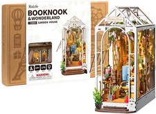 DIY Book Nook Kits for Adults-Garden House Bookshelf Insert Booknook-3d Puzzle