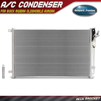AC A/C Condenser with Bracket for Buick Riviera Oldsmobile Aurora 1995 1996-1999