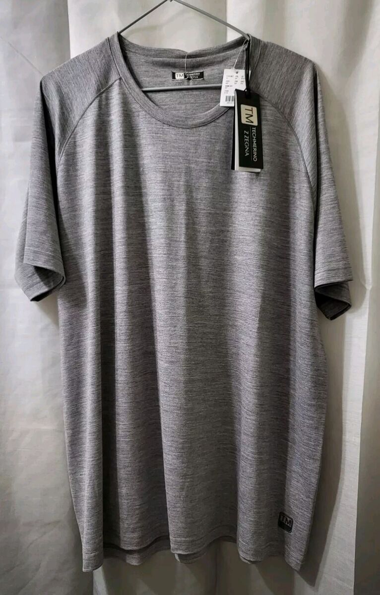 【関税込み】ZEGNA グレー メリノ Tシャツ 395$ ZEGNA TECHMERINO Lightweight Wool Crew Neck Grey T