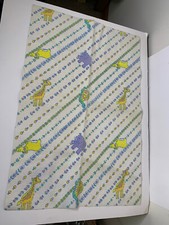 Baby Changing Travel Mat Pastel Animals Portable Hippo Giraffe Turtle Vintage