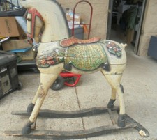 WOODEN ROCKING HORSE 51" BASE  LOCAL PICK UP ONLY 