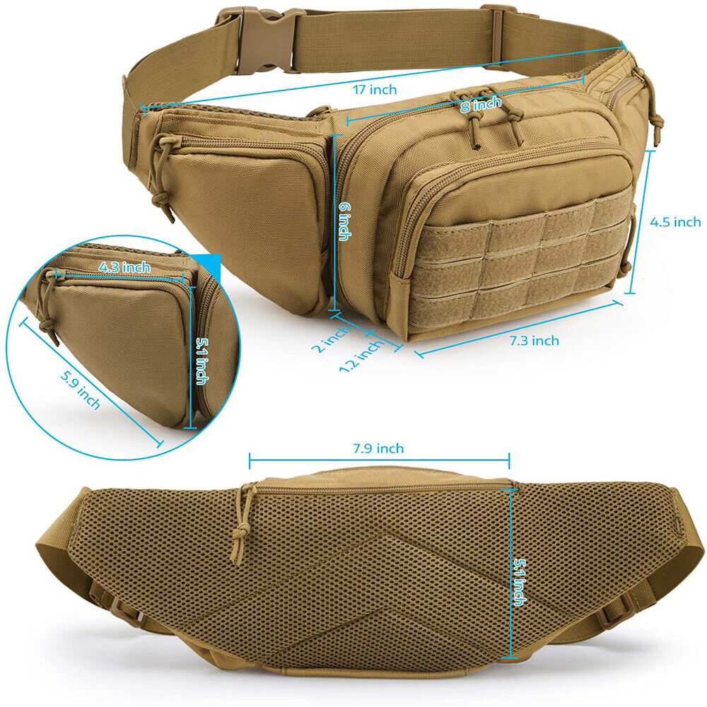 Tactical Concealed Carry Gun Pouch Pistol Holster Men's Fanny Pack
