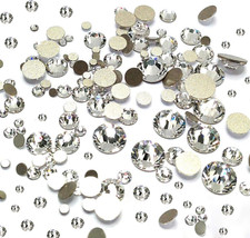 2650 Pieces Glue Fix Glass Flat Back Crystal Rhinestones, 6 Sizes 1.5Mm 2Mm 2.8M