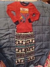 New Carter's Boys pajamas 2 Piece Space Pajama Set orange / blue Size 5T