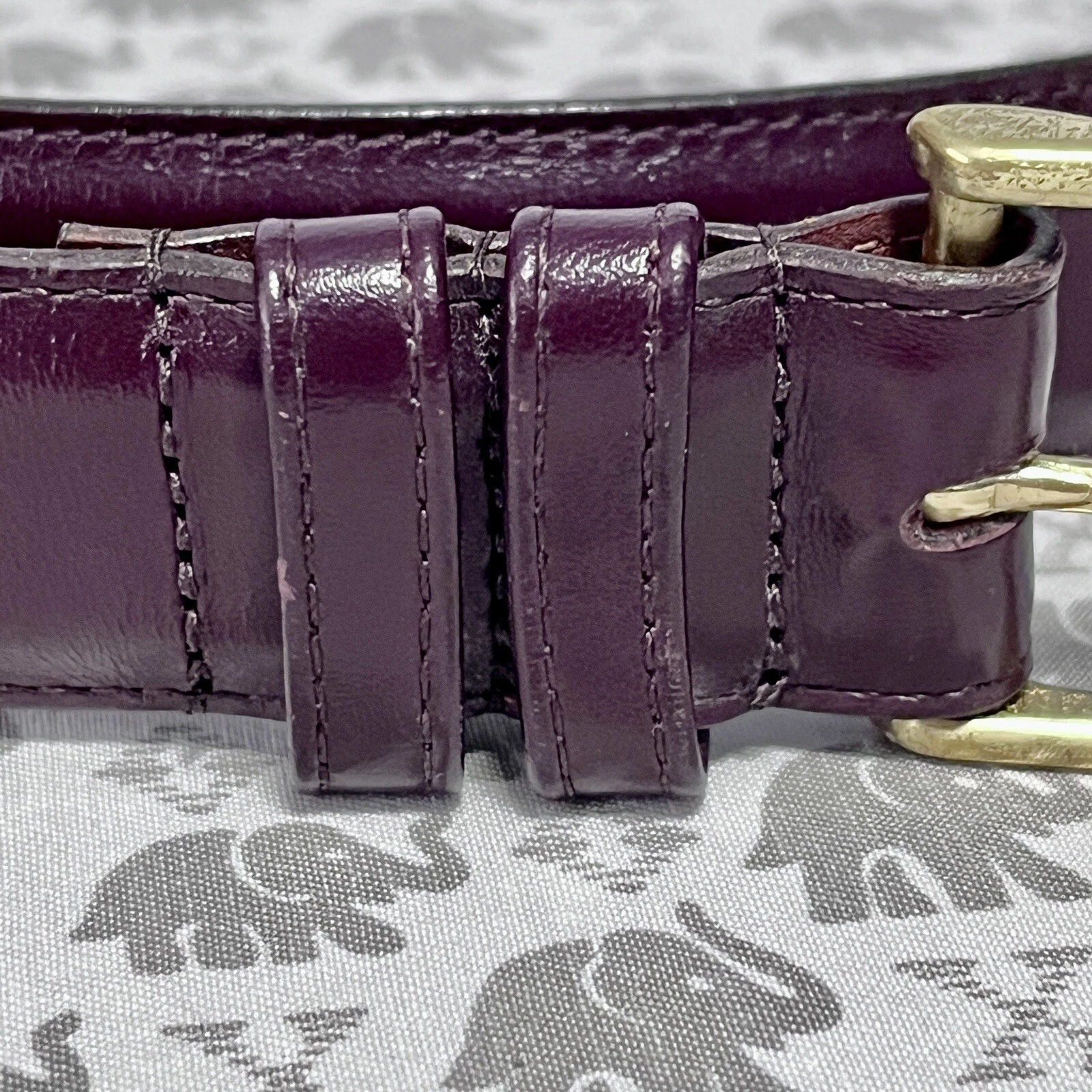 Cintura abito vintage Coach da uomo 44" 110 cm marrone mogano pelle ottone fibbia classica