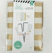 Heidi Swapp Gold and White Striped Undated Planner 22 Piece Set Medium 7.5" x 6"