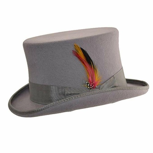 Qualität Seide Vintage handgefertigt 100 % Wolle Zylinder Hut Hochzeit Pferderennen S M L XL - Bild 6 von 6